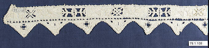 Strip, Linen, cutwork, possibly Spanish 