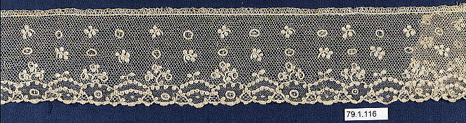 Strip, Needle lace, point d'Alençon, French 