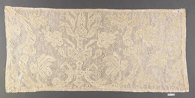 Fragment, Embroidered net, Italian 