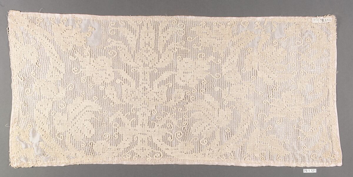 Fragment, Embroidered net, Italian