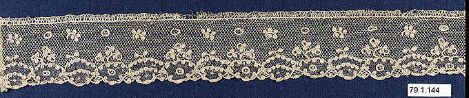 Strip, Needle lace, point d'Alençon, French 