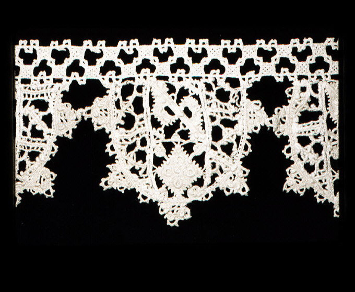 Fragment, Needle lace, punto in aria, bobbin lace, Italian 