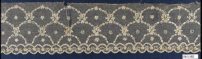 Strip, Needle lace, point d'Alençon, French 