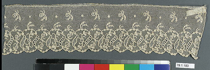 Strip, Needle lace, point d'Alençon, French 