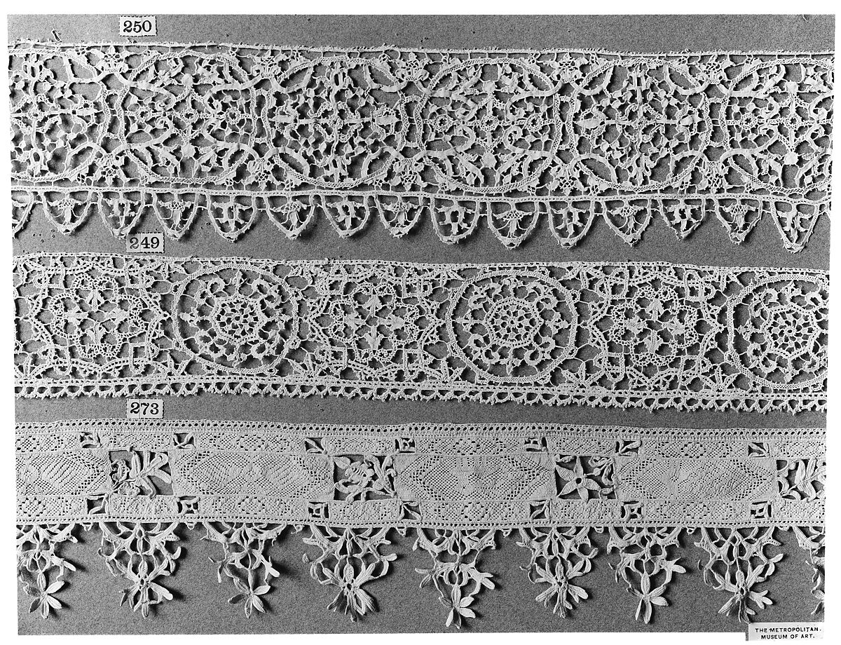 Strip, Needle lace, punto in aria, French