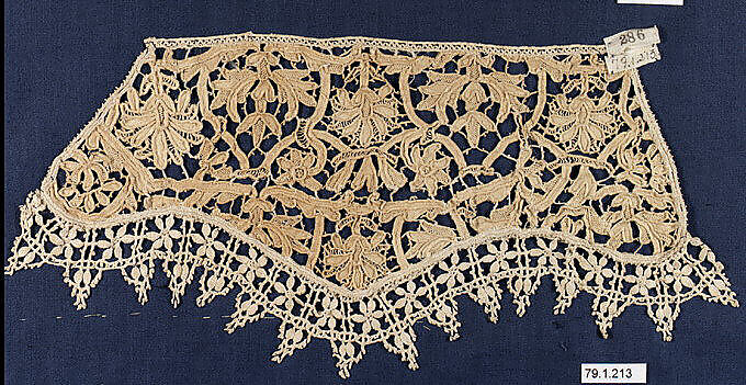 Cuff, Needle lace, punto in aria, Italian 