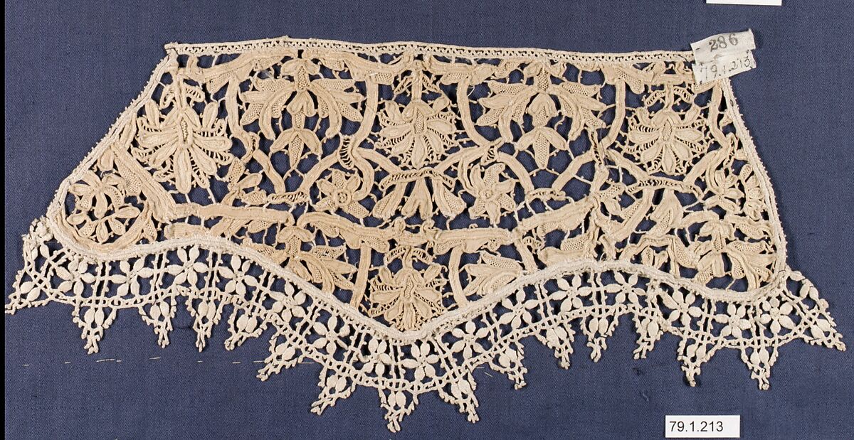 Cuff, Needle lace, punto in aria, Italian