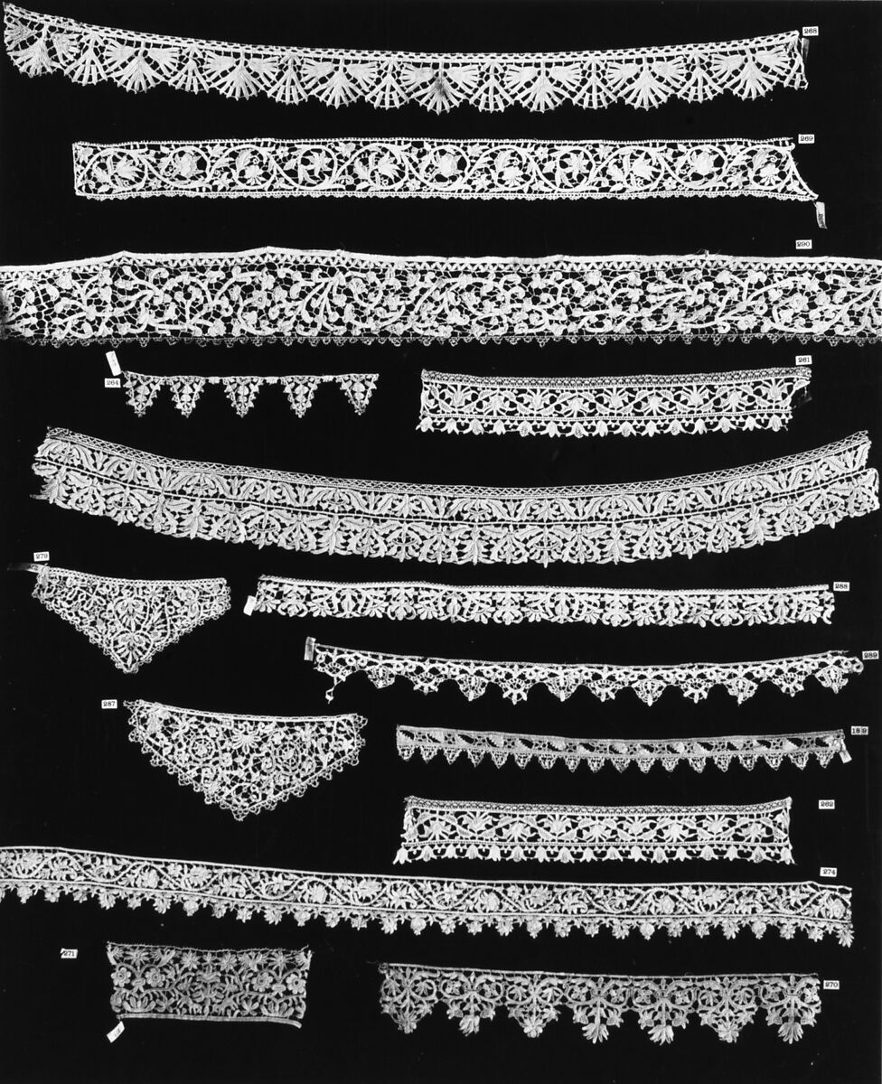 Fragment, Needle lace, punto di Ragusa, punto in aria, Italian 