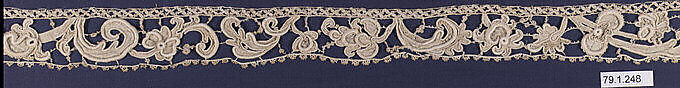 Fragment, Needle lace, gros point lace, Italian, Venice 