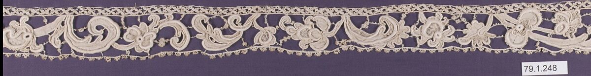 Fragment, Needle lace, gros point lace, Italian, Venice