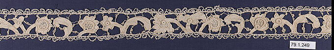 Strip, Needle lace, gros point lace, Italian, Venice 