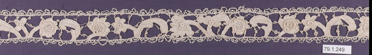 Strip, Needle lace, gros point lace, Italian, Venice