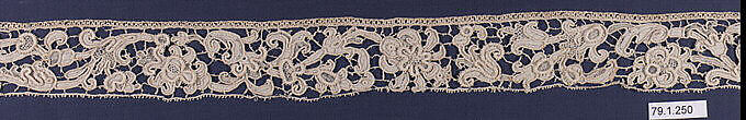 Strip, Needle lace, gros point lace, Italian, Venice 