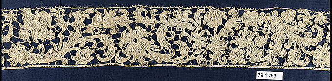 Strip, Needle lace, gros point lace, Italian, Venice 