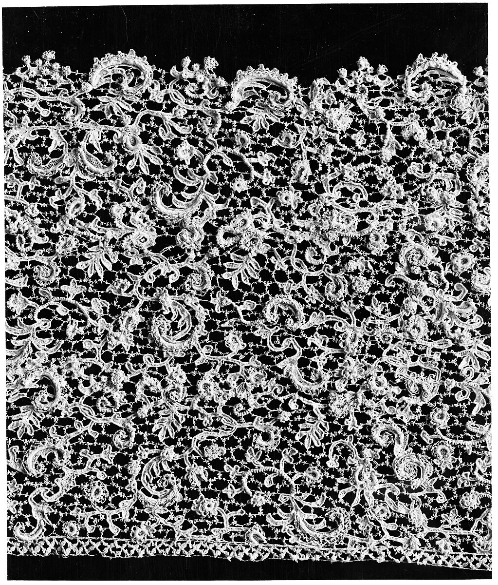 Flounce, Needle lace, Italian, Venice