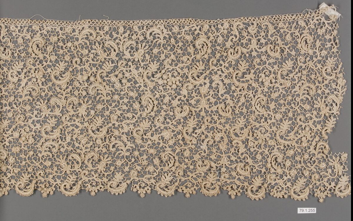 Flounce, Needle lace, Italian, Venice