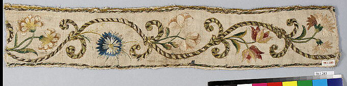 Border, Silk on linen, Italian 