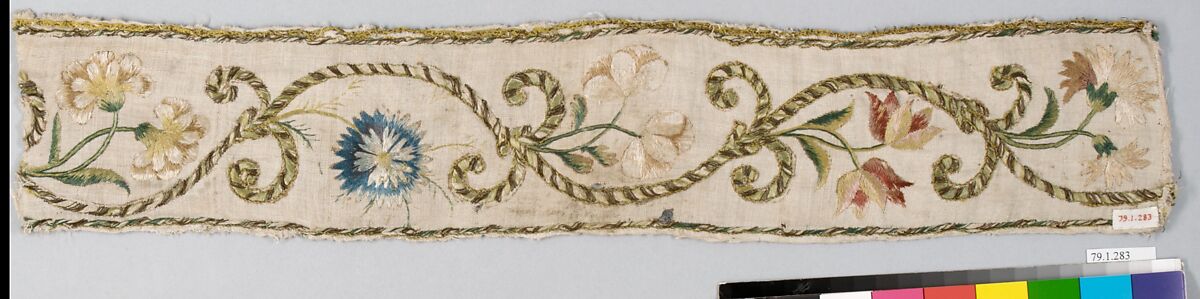 Border, Silk on linen, Italian