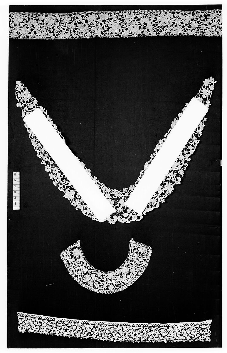 Fragment, Needle lace, gros point lace, Italian, Venice