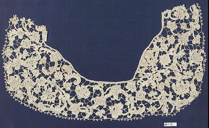 Collar, Needle lace, gros point lace, Italian, Venice 