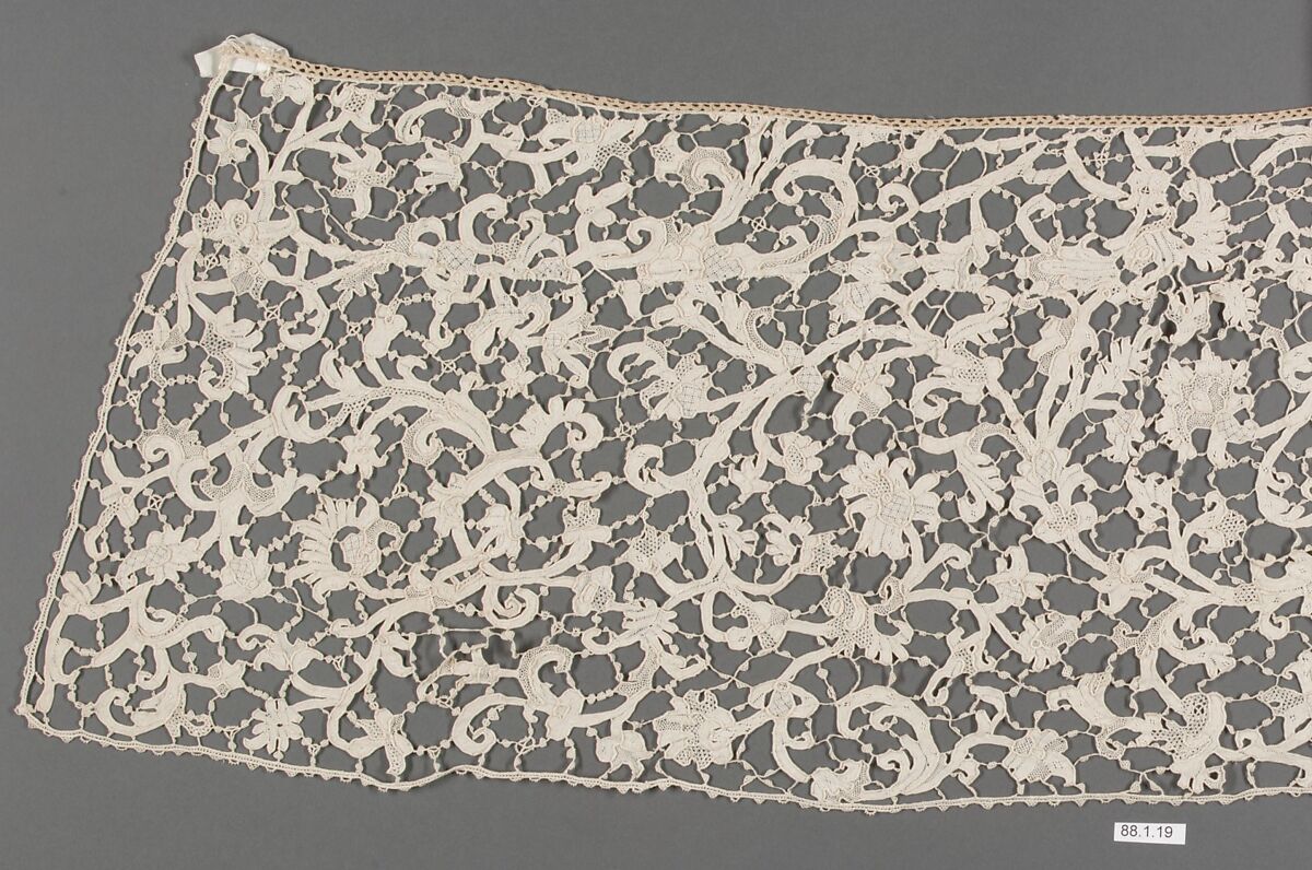 Fragment, Needle lace, Italian, Venice