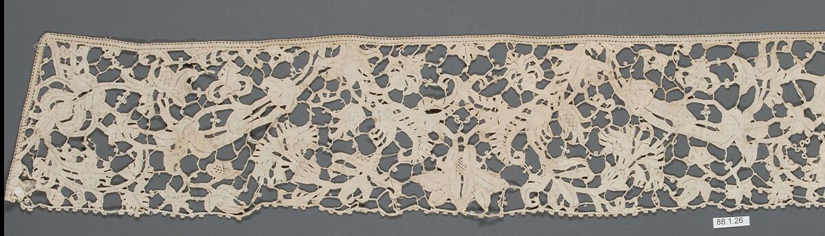 Fragment, Needle lace, Italian, Venice