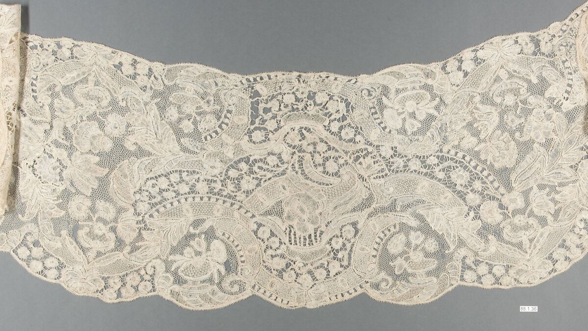 Piece, Bobbin lace, point d'Angleterre, Flemish, Brussels
