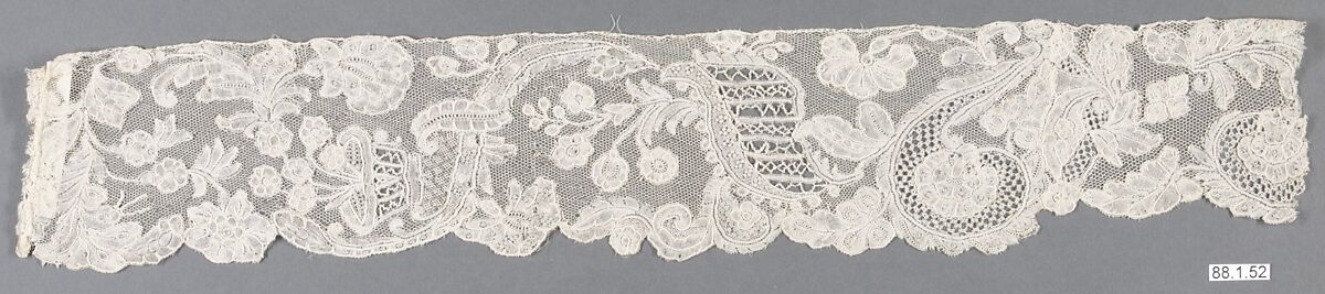 Fragment, Bobbin lace, point d'Angleterre, Flemish, Brussels 