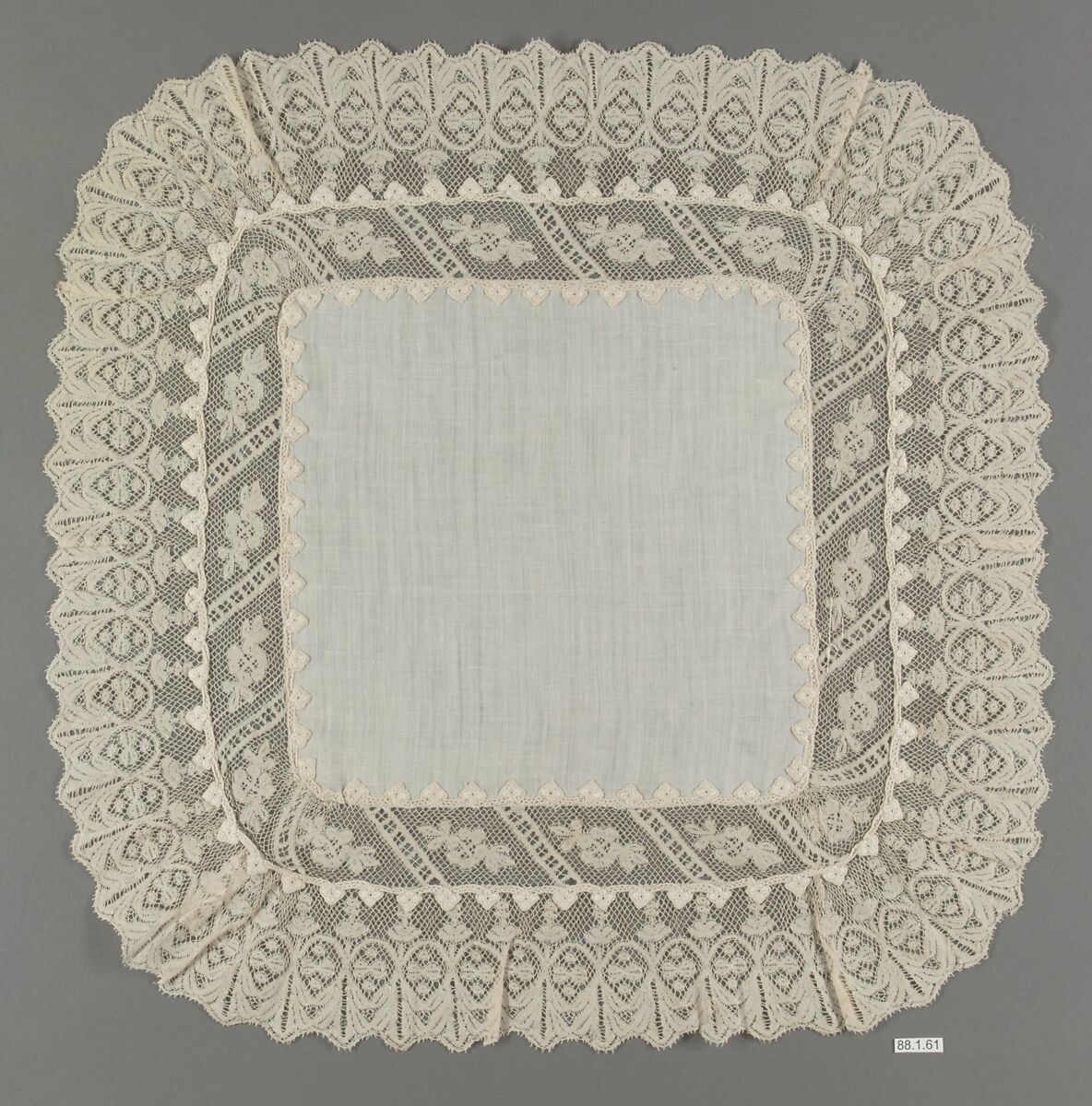 Handkerchief, Bobbin lace, French 