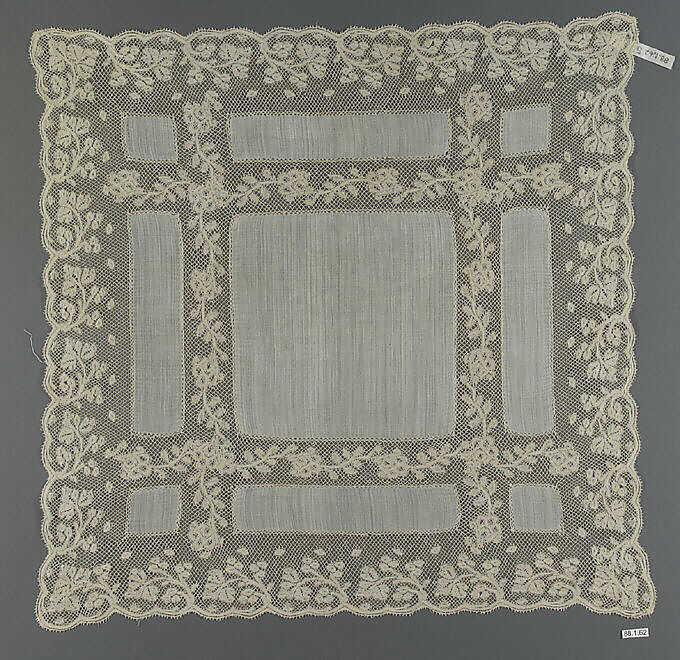 Handkerchief, Bobbin lace, French 