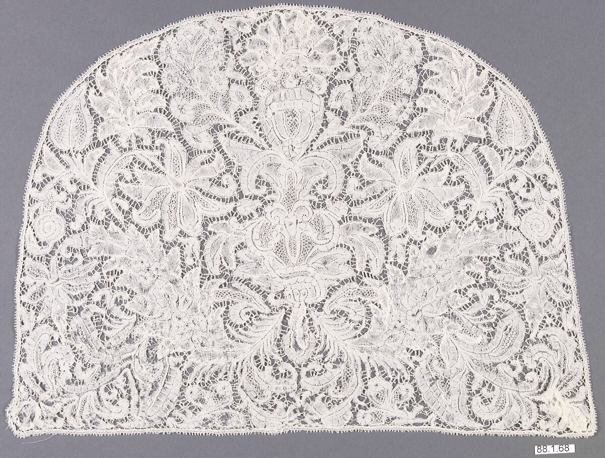 Cap crown, Bobbin lace, point d'Angleterre, Flemish 