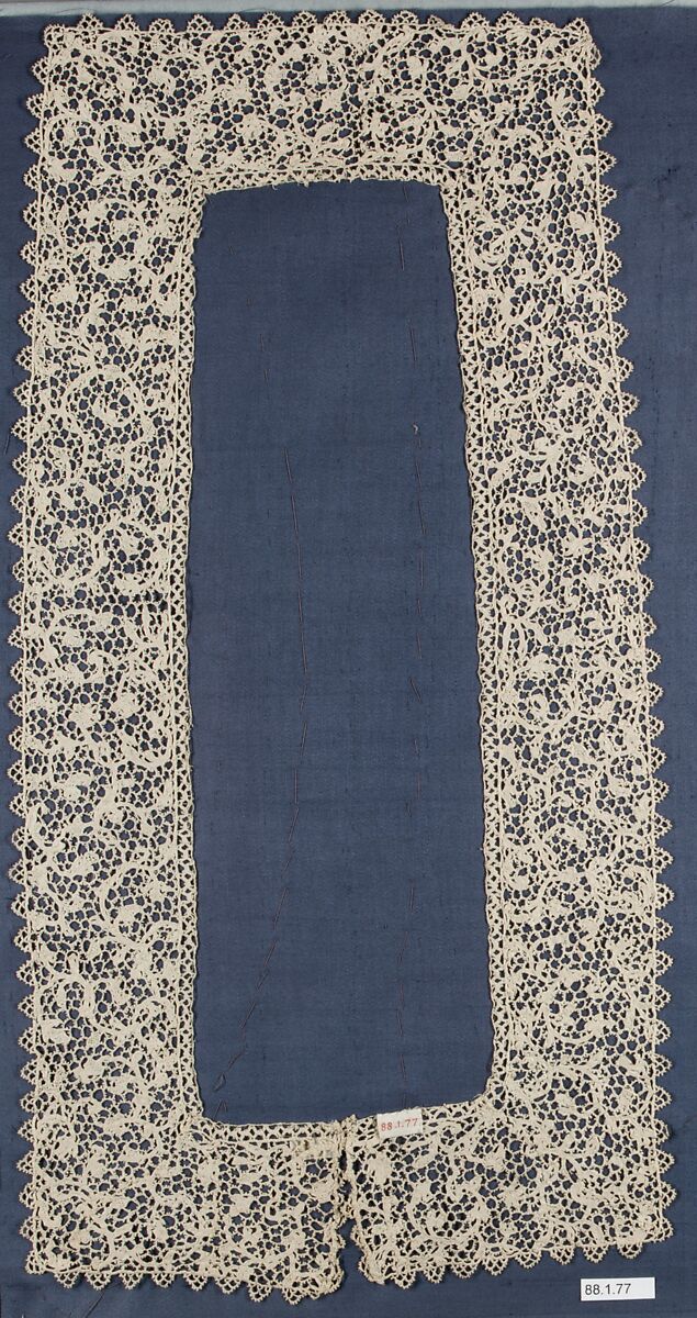 Shaped border, Needle lace, Point plat, Italian, Venice