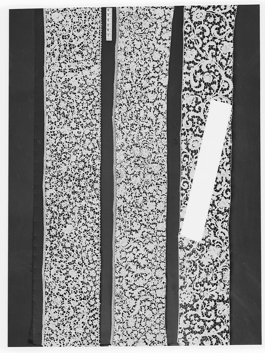 Fragment, Bobbin lace, gros point lace, Italian, Venice
