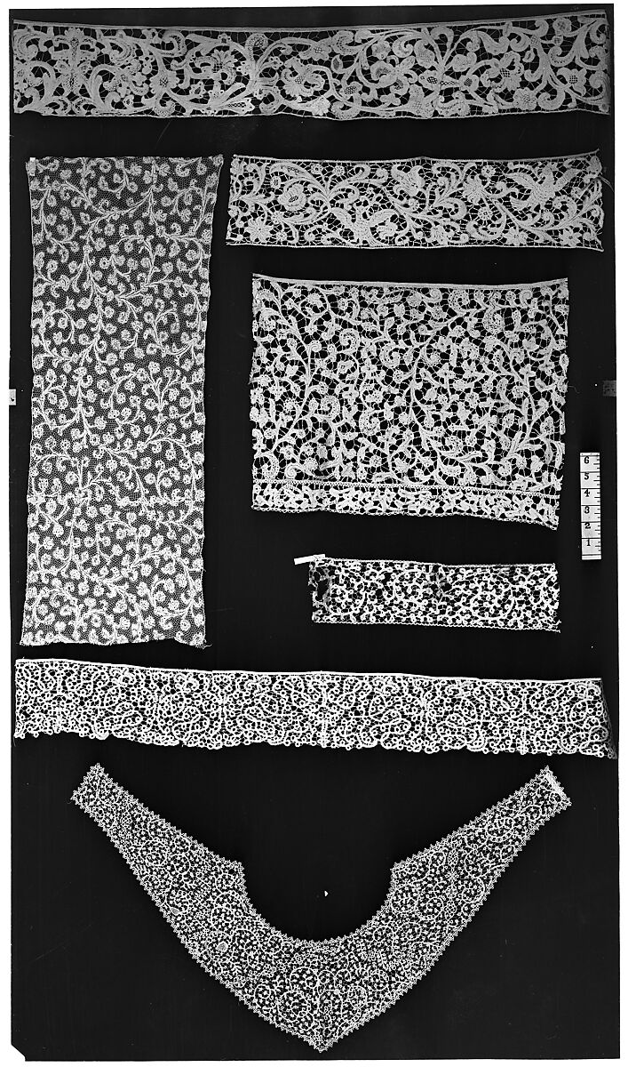 Fragment, Bobbin lace, Milanese lace, Italian, Milan