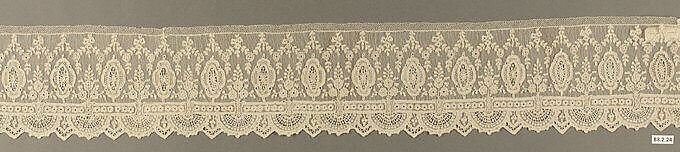 Fragment of banding, Needle lace, French 