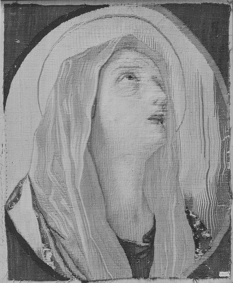 Head of the Virgin (Mater Dolorosa), Woven under the direction Pietro Ferloni (Italian, active 1717–70), Wool, silk (19-20 warps per inch, 8 per cm.), Italian, Rome 