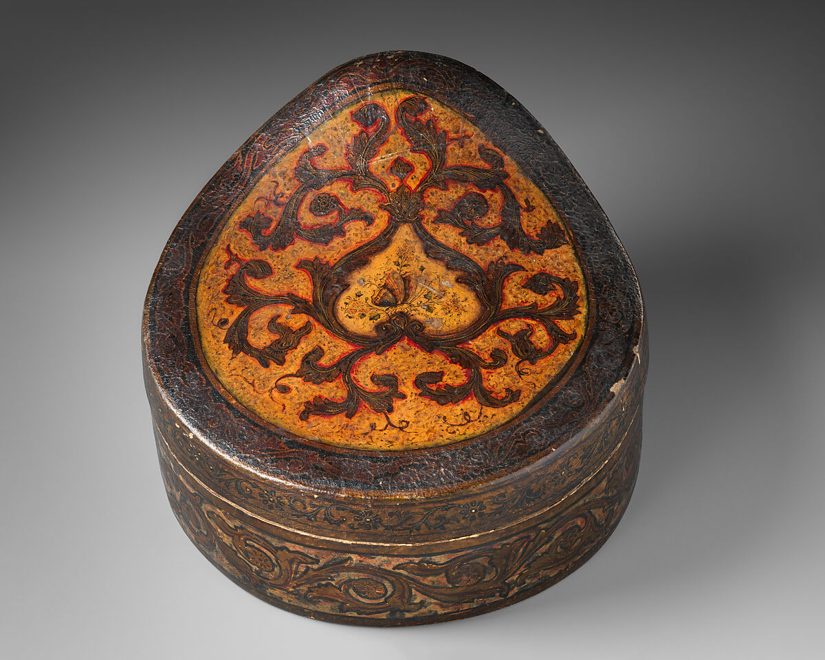 Box, Papier maché, painted and varnished, Italian, Venice