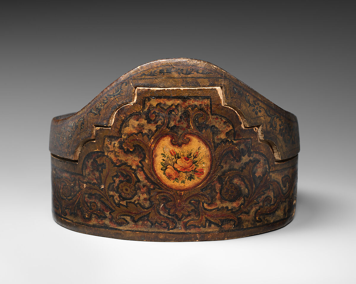 Box, Papier maché, painted and varnished, Italian, Venice