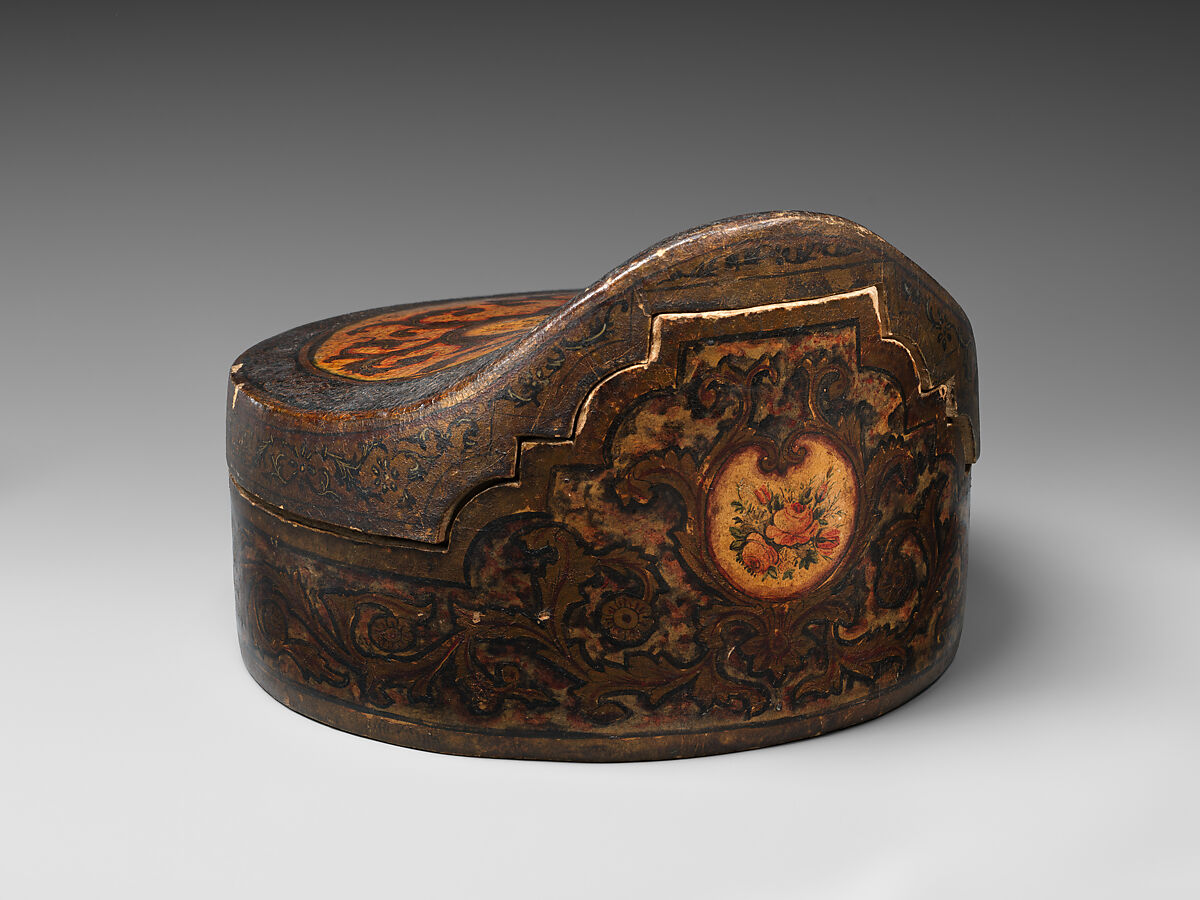 Box, Papier maché, painted and varnished, Italian, Venice 