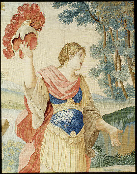 Erminia and the Shepherd (from a set of Scenes from Gerusalemme Liberata), Designed by Domenico Paradisi (Italian, active 1689–1721), Wool, silk (16-18 warps per inch, 7 per cm.), Italian, Rome