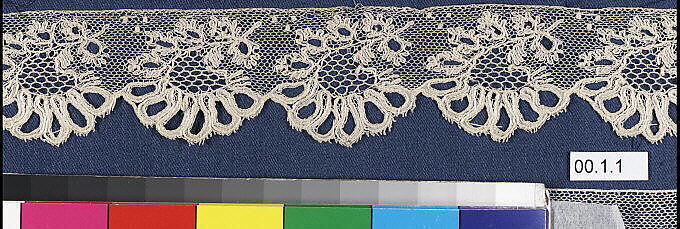 Fragment, Bobbin lace, British, Buckinghamshire 