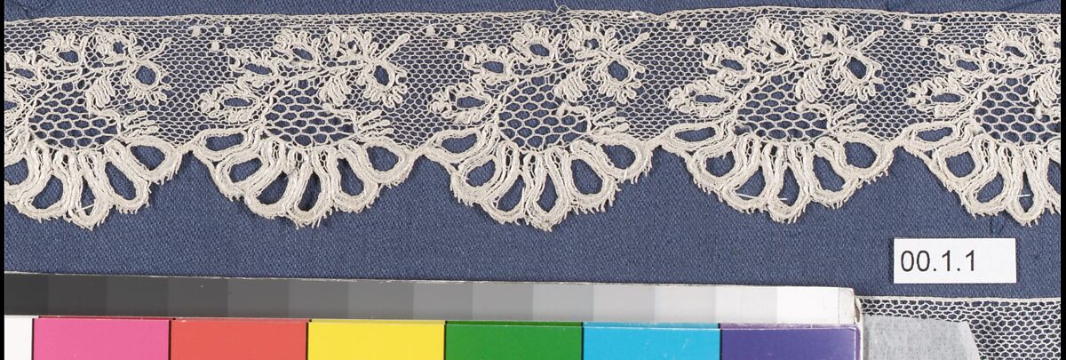 Fragment, Bobbin lace, British, Buckinghamshire