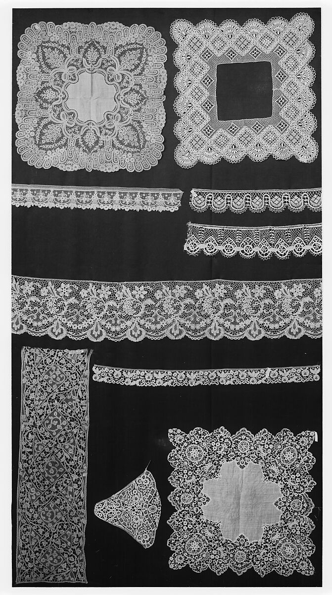 Handkerchief, Bobbin lace, British, Honiton