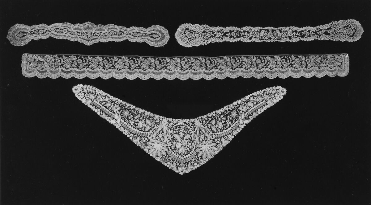 Fragment, Bobbin lace, Belgian, Brussels 