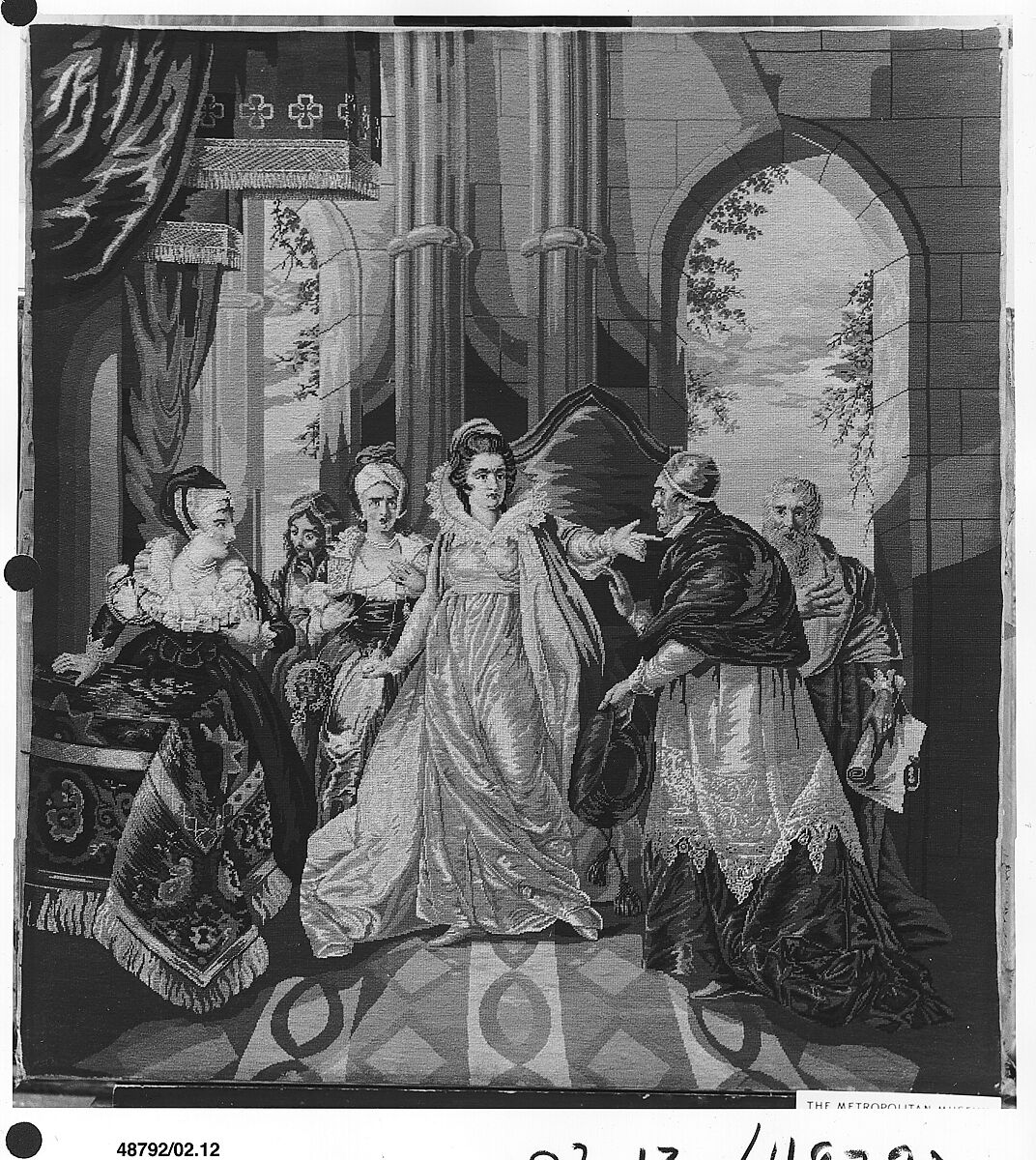 Catharine of Aragon and Cardinal Wolsey, Silk and wool on canvas, British