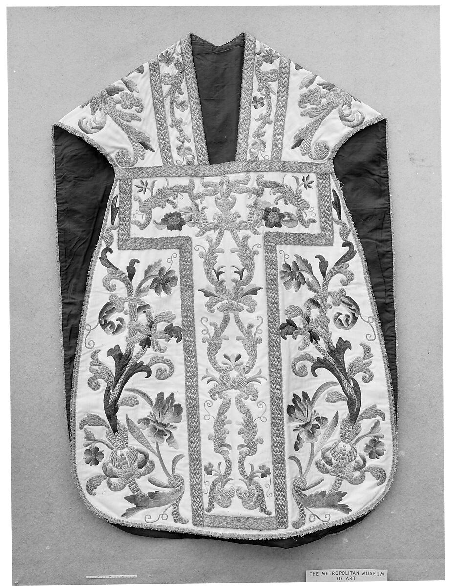 Chasuble, Silk and metal thread, Italian 