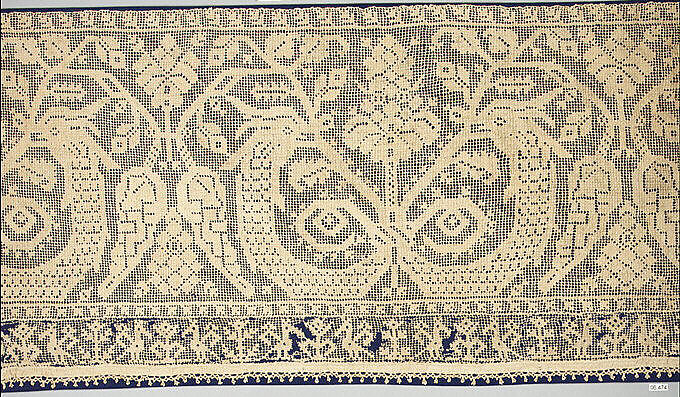 End of a cover, Embroidered net, Spanish 