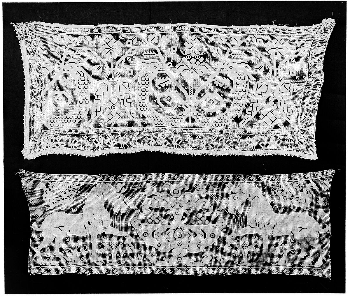 End of a cover, Embroidered net, Spanish