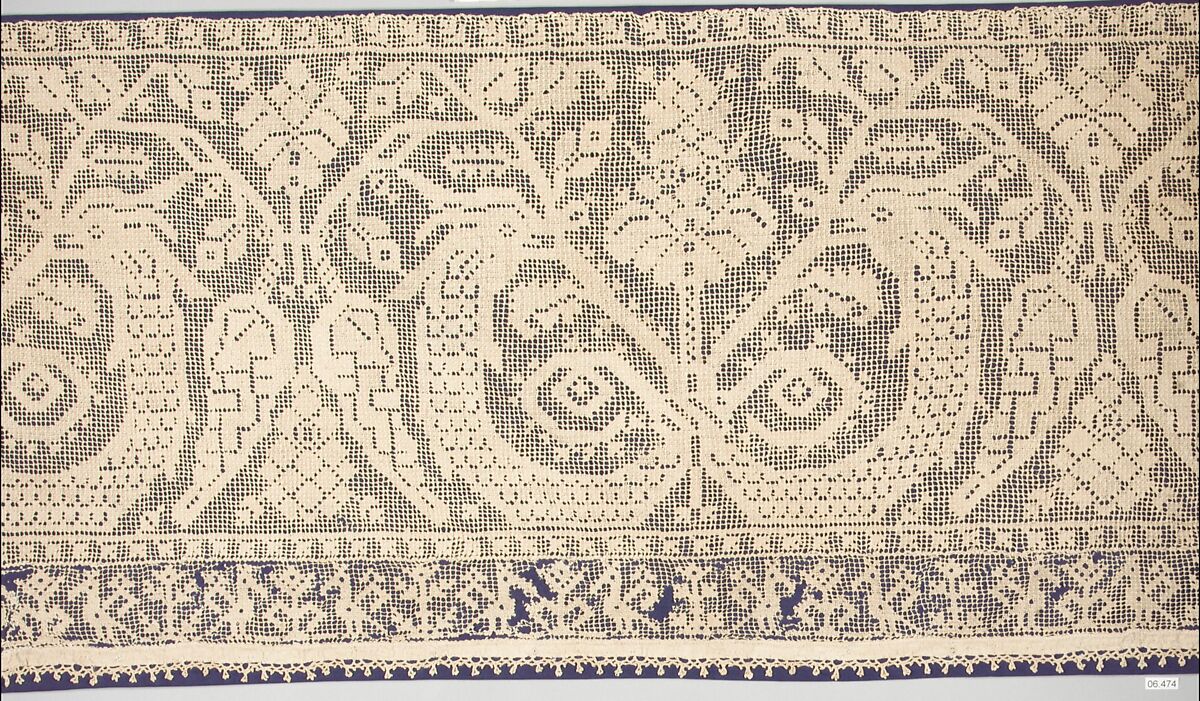 End of a cover, Embroidered net, Spanish