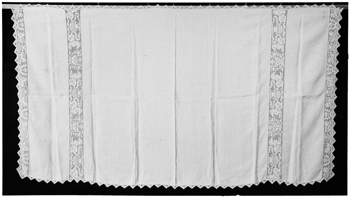 Cover, Drawnwork, punto avorio, linen, Italian